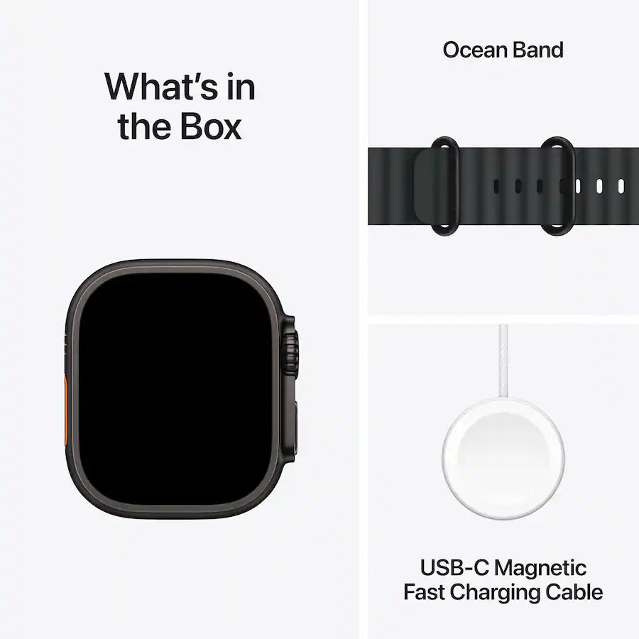 Apple Watch Ultra 2 - Black Case, Black Ocean Band